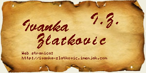 Ivanka Zlatković vizit kartica